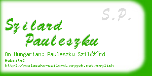 szilard pauleszku business card